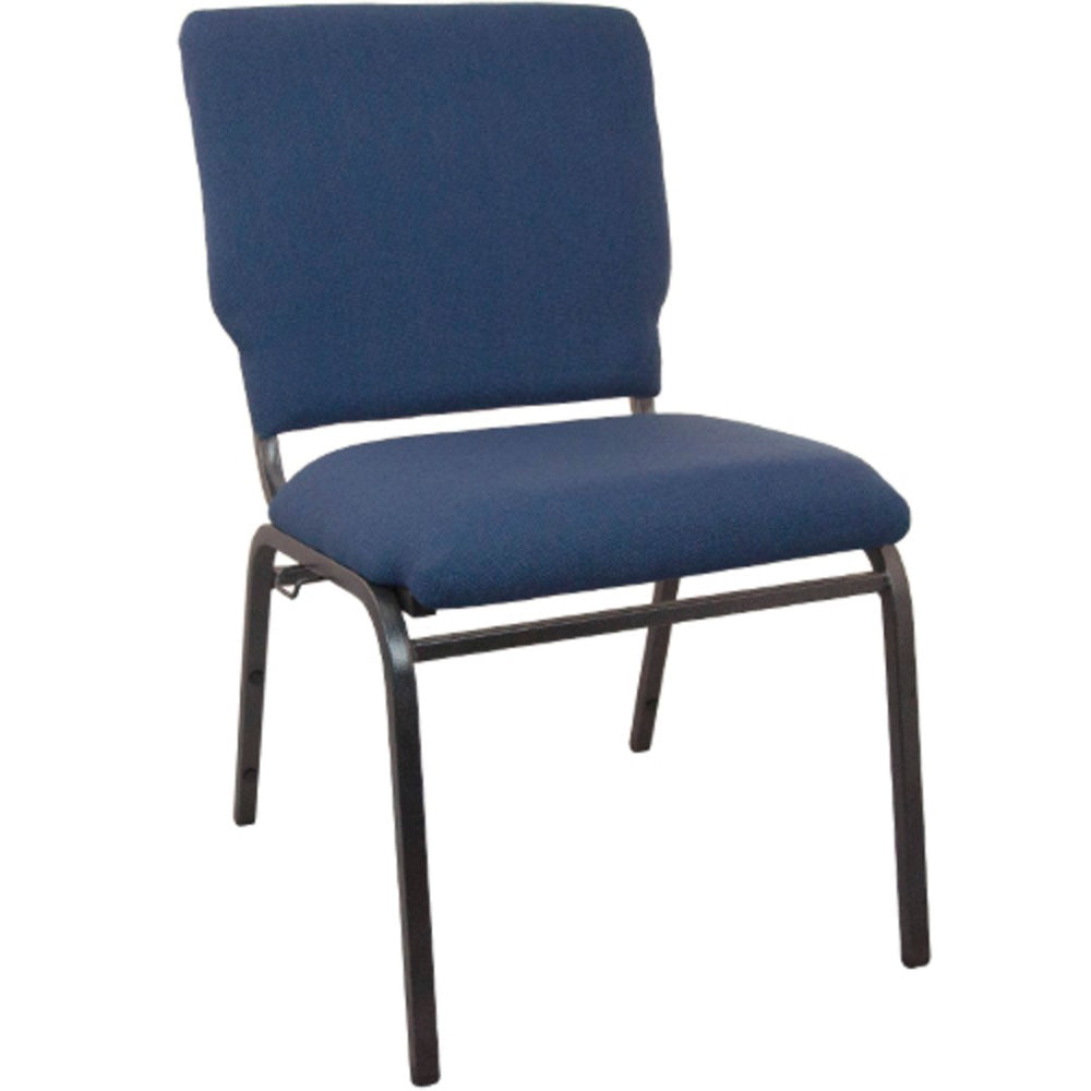 English Elm Advantage Navy Multipurpose Church Chairs - Durable, Comfortable Seating for High-Traffic Venues Navy Fabric/Silver Vein Frame SEPCHT185-101