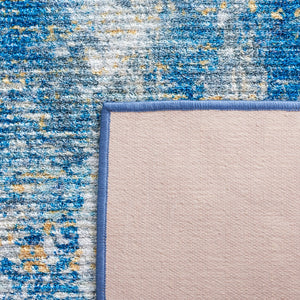 Safavieh Sequoia Elegant Abstract Area Rug – Luxurious Polyester Design For Comfort & Style In Any Home Ivory Blue ,Gold Polyester Seq100a-7r