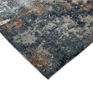 Amer Rugs Serena Hand-knotted Abstract Area Rug In Luxurious New Zealand Wool And Art Silk For Elegant Spaces Sky Blue Wool, Viscose Ser1010810