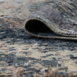 Amer Rugs Serena Hand-knotted Abstract Area Rug In Luxurious New Zealand Wool And Art Silk For Elegant Spaces Sky Blue Wool, Viscose Ser1010810