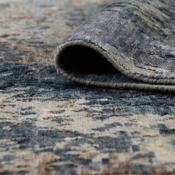 Amer Rugs Serena Hand-knotted Abstract Area Rug In Luxurious New Zealand Wool And Art Silk For Elegant Spaces Sky Blue Wool, Viscose Ser1010810