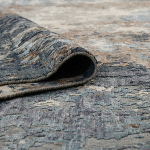 Amer Rugs Serena Hand-knotted Abstract Area Rug In Luxurious New Zealand Wool And Art Silk For Elegant Spaces Sky Blue Wool, Viscose Ser1010810