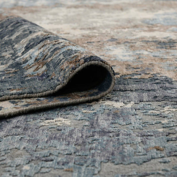 Amer Rugs Serena Hand-knotted Abstract Area Rug In Luxurious New Zealand Wool And Art Silk For Elegant Spaces Sky Blue Wool, Viscose Ser1010810