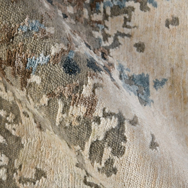 Amer Rugs Serena Hand-knotted Abstract Area Rug In Luxurious New Zealand Wool And Art Silk For Elegant Spaces Sky Blue Wool, Viscose Ser1010810