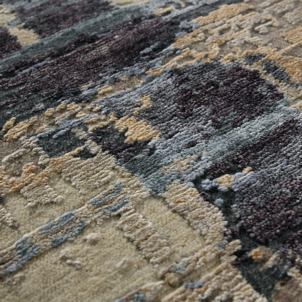 Amer Rugs Serena Hand-knotted Abstract Area Rug In Luxurious New Zealand Wool And Art Silk For Elegant Spaces Beige Wool, Viscose Ser1020810