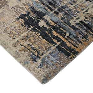 Amer Rugs Serena Hand-knotted Abstract Area Rug In Luxurious New Zealand Wool And Art Silk For Elegant Spaces Beige Wool, Viscose Ser1020810