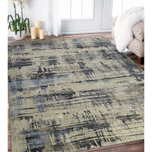 Amer Rugs Serena Hand-knotted Abstract Area Rug In Luxurious New Zealand Wool And Art Silk For Elegant Spaces Beige Wool, Viscose Ser1020810