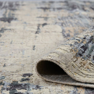 Amer Rugs Serena Hand-knotted Abstract Area Rug In Luxurious New Zealand Wool And Art Silk For Elegant Spaces Beige Wool, Viscose Ser1020810