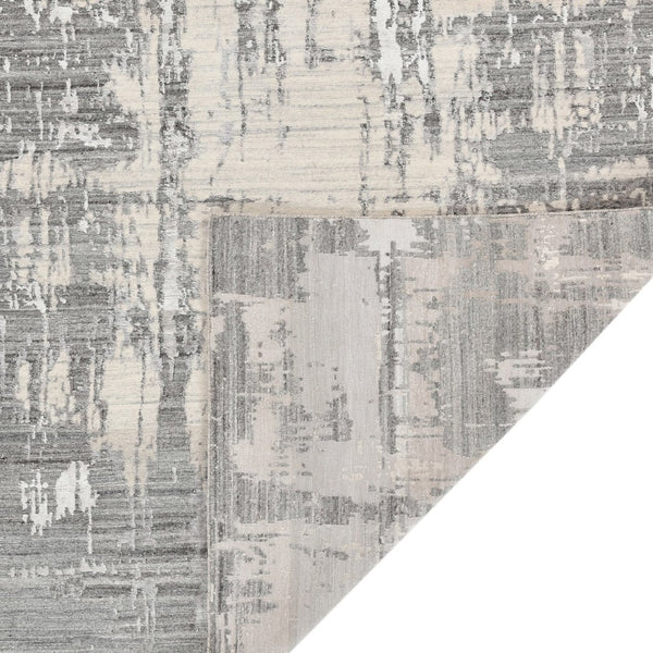 Amer Rugs Serena Hand-knotted Abstract Area Rug In Luxurious New Zealand Wool And Art Silk For Elegant Spaces Gray Wool, Viscose Ser1081014