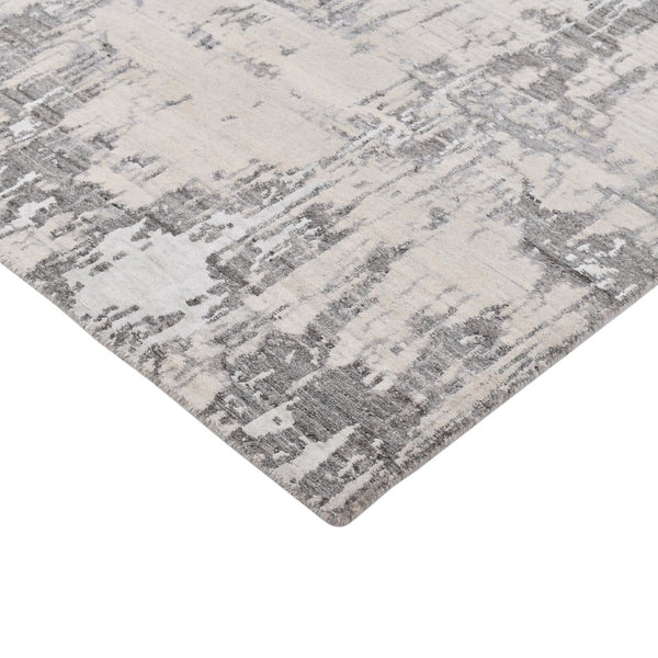 Amer Rugs Serena Hand-knotted Abstract Area Rug In Luxurious New Zealand Wool And Art Silk For Elegant Spaces Gray Wool, Viscose Ser1081014