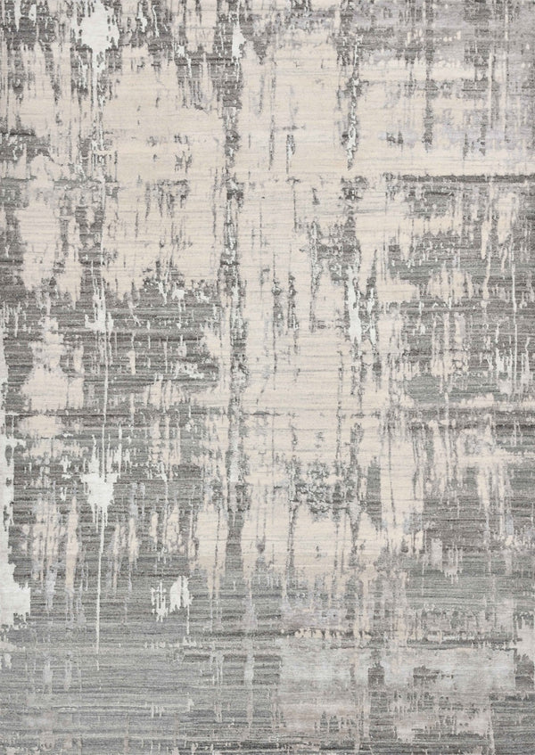 Amer Rugs Serena Hand-knotted Abstract Area Rug In Luxurious New Zealand Wool And Art Silk For Elegant Spaces Gray Wool, Viscose Ser1081014