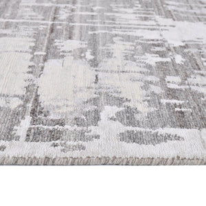 Amer Rugs Serena Hand-knotted Abstract Area Rug In Luxurious New Zealand Wool And Art Silk For Elegant Spaces Gray Wool, Viscose Ser1081014