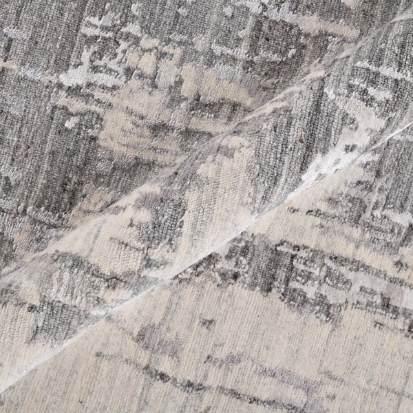 Amer Rugs Serena Hand-knotted Abstract Area Rug In Luxurious New Zealand Wool And Art Silk For Elegant Spaces Gray Wool, Viscose Ser1081014