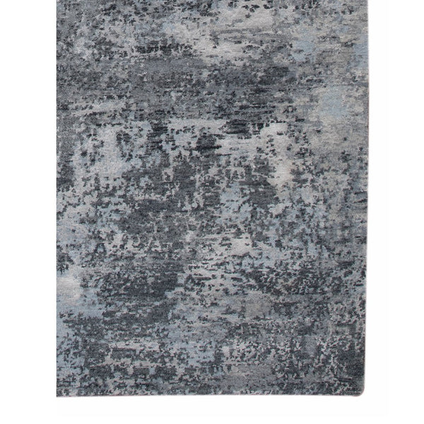 Amer Rugs Serena Hand-knotted Abstract Area Rug In Luxurious New Zealand Wool And Art Silk For Elegant Spaces Charcoal Wool, Viscose Ser120912