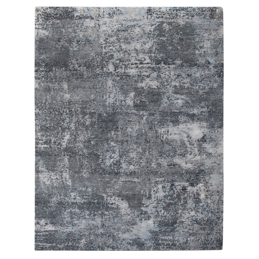 Amer Rugs Serena Hand-knotted Abstract Area Rug In Luxurious New Zealand Wool And Art Silk For Elegant Spaces Charcoal Wool, Viscose Ser120912