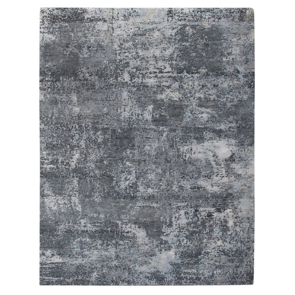 Amer Rugs Serena Hand-knotted Abstract Area Rug In Luxurious New Zealand Wool And Art Silk For Elegant Spaces Charcoal Wool, Viscose Ser120912