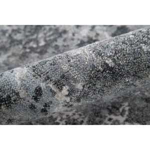 Amer Rugs Serena Hand-knotted Abstract Area Rug In Luxurious New Zealand Wool And Art Silk For Elegant Spaces Charcoal Wool, Viscose Ser120912