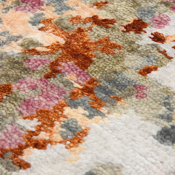 Serena Hand-knotted Wool Silk Abstract Area Rug for Modern Living Spaces