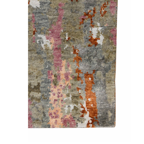 Serena Hand-knotted Wool Silk Abstract Area Rug for Modern Living Spaces