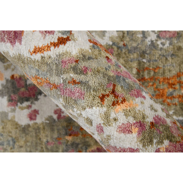 Serena Hand-knotted Wool Silk Abstract Area Rug for Modern Living Spaces