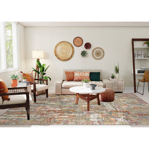 Serena Hand-knotted Wool Silk Abstract Area Rug for Modern Living Spaces