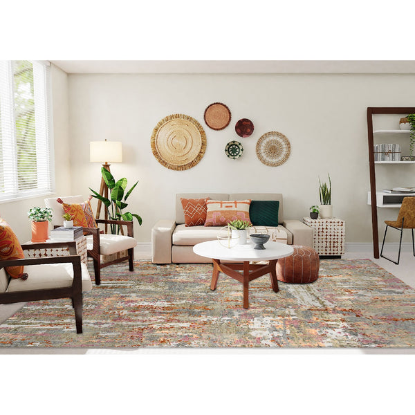 Serena Hand-knotted Wool Silk Abstract Area Rug for Modern Living Spaces