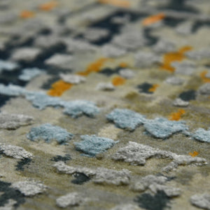 Amer Rugs Serena Hand-knotted Abstract Area Rug In Luxurious New Zealand Wool And Art Silk For Elegant Spaces Fiery Orange Wool, Viscose Ser90810