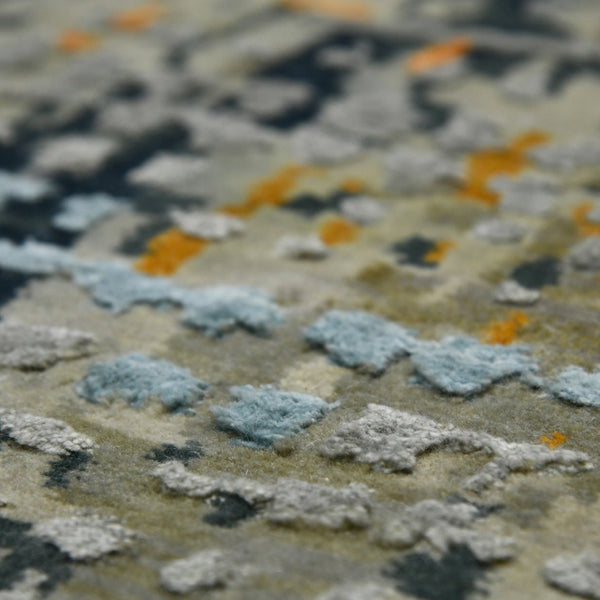 Amer Rugs Serena Hand-knotted Abstract Area Rug In Luxurious New Zealand Wool And Art Silk For Elegant Spaces Fiery Orange Wool, Viscose Ser90810