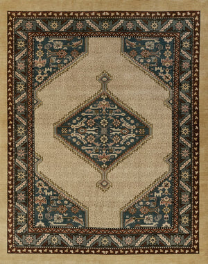 Momeni Serab SRB-1 Hand Woven Traditional Medallion Indoor Rug Blue 10' x 14'
