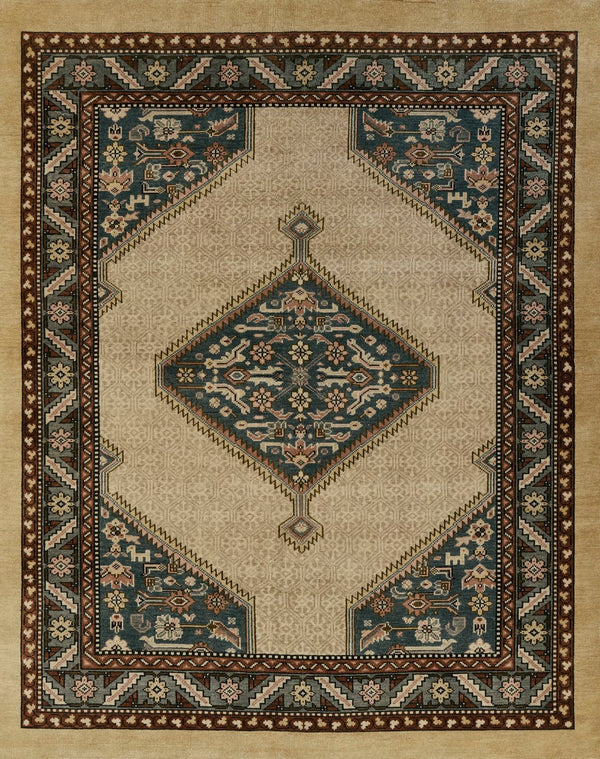 Momeni Serab SRB-1 Hand Woven Traditional Medallion Indoor Rug Blue 10' x 14'
