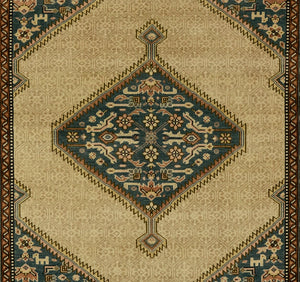 Momeni Serab SRB-1 Hand Woven Traditional Medallion Indoor Rug Blue 10' x 14'