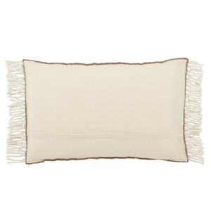 Jaipur Living Jaipur Living Odessa Chevron Lumbar Pillow Tassel Trim Woven Poly Indoor Outdoor Taupe PLW103730