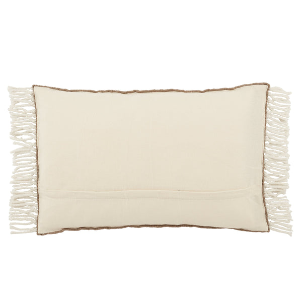 Jaipur Living Jaipur Living Odessa Chevron Lumbar Pillow Cover Tassel Trim Bohemian Indoor Outdoor Taupe PLC102452