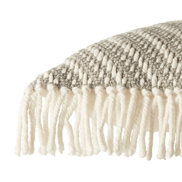 Jaipur Living Jaipur Living Odessa Chevron Lumbar Pillow Cover Tassel Trim Bohemian Indoor Outdoor Gray PLC102453