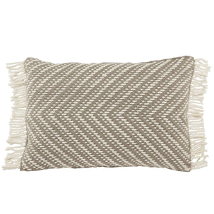 Jaipur Living Jaipur Living Odessa Chevron Lumbar Pillow Cover Tassel Trim Bohemian Indoor Outdoor Gray PLC102453