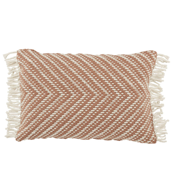 Jaipur Living Jaipur Living Odessa Chevron Lumbar Pillow Tassel Trim Woven Poly Indoor Outdoor Mauve PLW103732