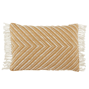 Jaipur Living Jaipur Living Odessa Chevron Lumbar Pillow Cover Tassel Trim Bohemian Indoor Outdoor Gold PLC102455