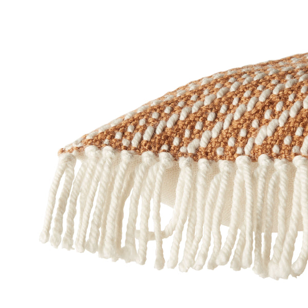 Jaipur Living Jaipur Living Odessa Chevron Lumbar Pillow Cover Tassel Trim Bohemian Indoor Outdoor Terracotta PLC102456