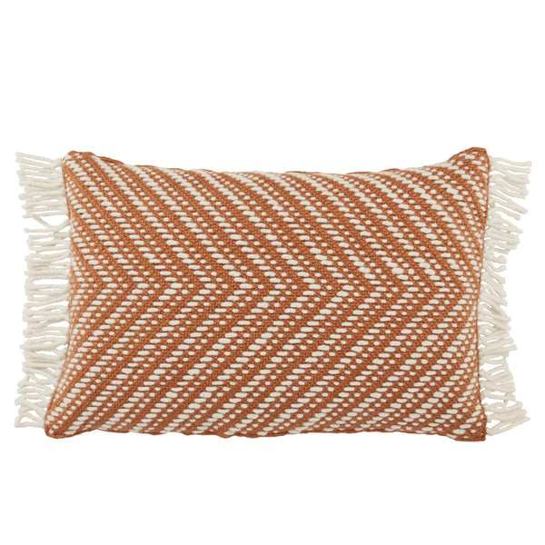 Jaipur Living Jaipur Living Odessa Chevron Lumbar Pillow Cover Tassel Trim Bohemian Indoor Outdoor Terracotta PLC102456