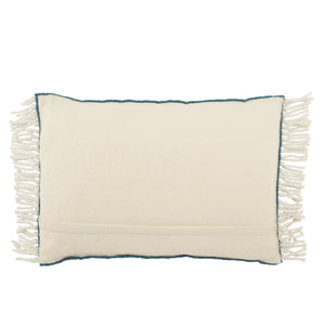 Jaipur Living Jaipur Living Odessa Chevron Lumbar Pillow Cover Tassel Trim Bohemian Indoor Outdoor Blue PLC102457