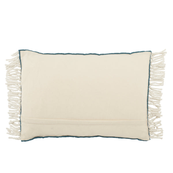 Jaipur Living Jaipur Living Odessa Chevron Lumbar Pillow Cover Tassel Trim Bohemian Indoor Outdoor Blue PLC102457