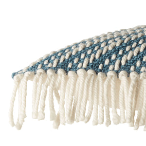 Jaipur Living Jaipur Living Odessa Chevron Lumbar Pillow Tassel Trim Woven Poly Indoor Outdoor Blue PLW103735