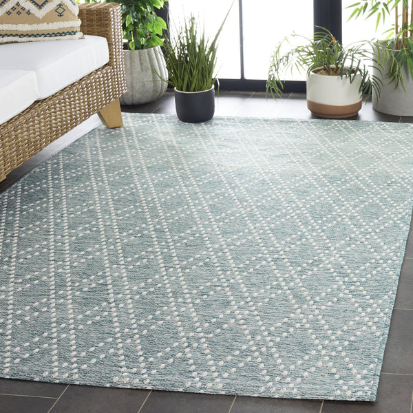 Safavieh Sunset Vibrant Area Rug - Medium Size Power-loomed Elegance & Durability For Home Décor Charm Aqua ,Beige 85% Polypropylene,15% Polyester Set850j-5