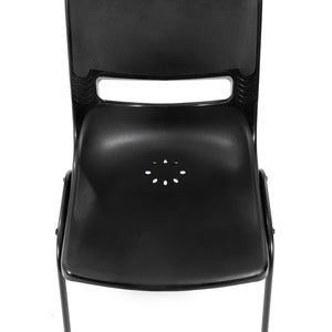 English Elm HERCULES Heavy-Duty Flex Comfort Classroom Chair for Ergonomic Support and Space-Saving Stackability Black SF-CH003-BLK-BLK-GG