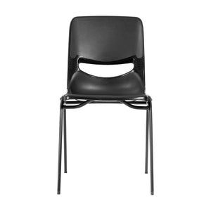 English Elm HERCULES Heavy-Duty Flex Comfort Classroom Chair for Ergonomic Support and Space-Saving Stackability Black SF-CH003-BLK-BLK-GG