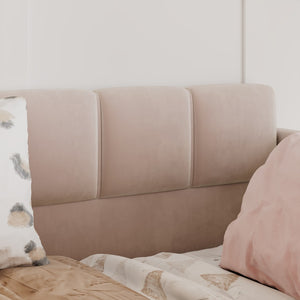 English Elm Full Size Velvet Daybed with Wraparound Panels and Storage Pockets for Guest Rooms Pink SF000208AAH