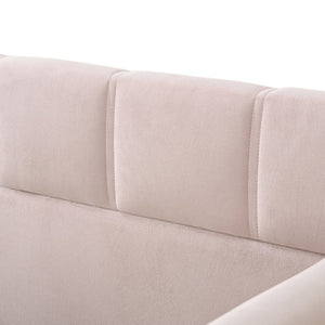 English Elm Full Size Velvet Daybed with Wraparound Panels and Storage Pockets for Guest Rooms Pink SF000208AAH