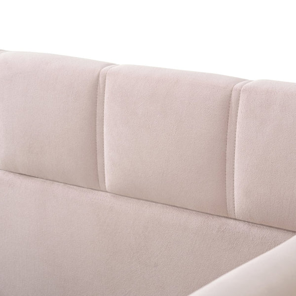 English Elm Full Size Velvet Daybed with Wraparound Panels and Storage Pockets for Guest Rooms Pink SF000208AAH