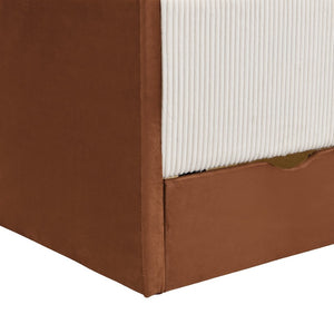 English Elm Full Upholstered Daybed with Corduroy Velvet Fabric 2 Storage Drawers Kids Bedroom Brown SF000213AAD