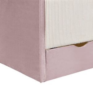 English Elm Full Upholstered Daybed with Corduroy Velvet Fabric 2 Storage Drawers Kids Bedroom Pink SF000213AAH